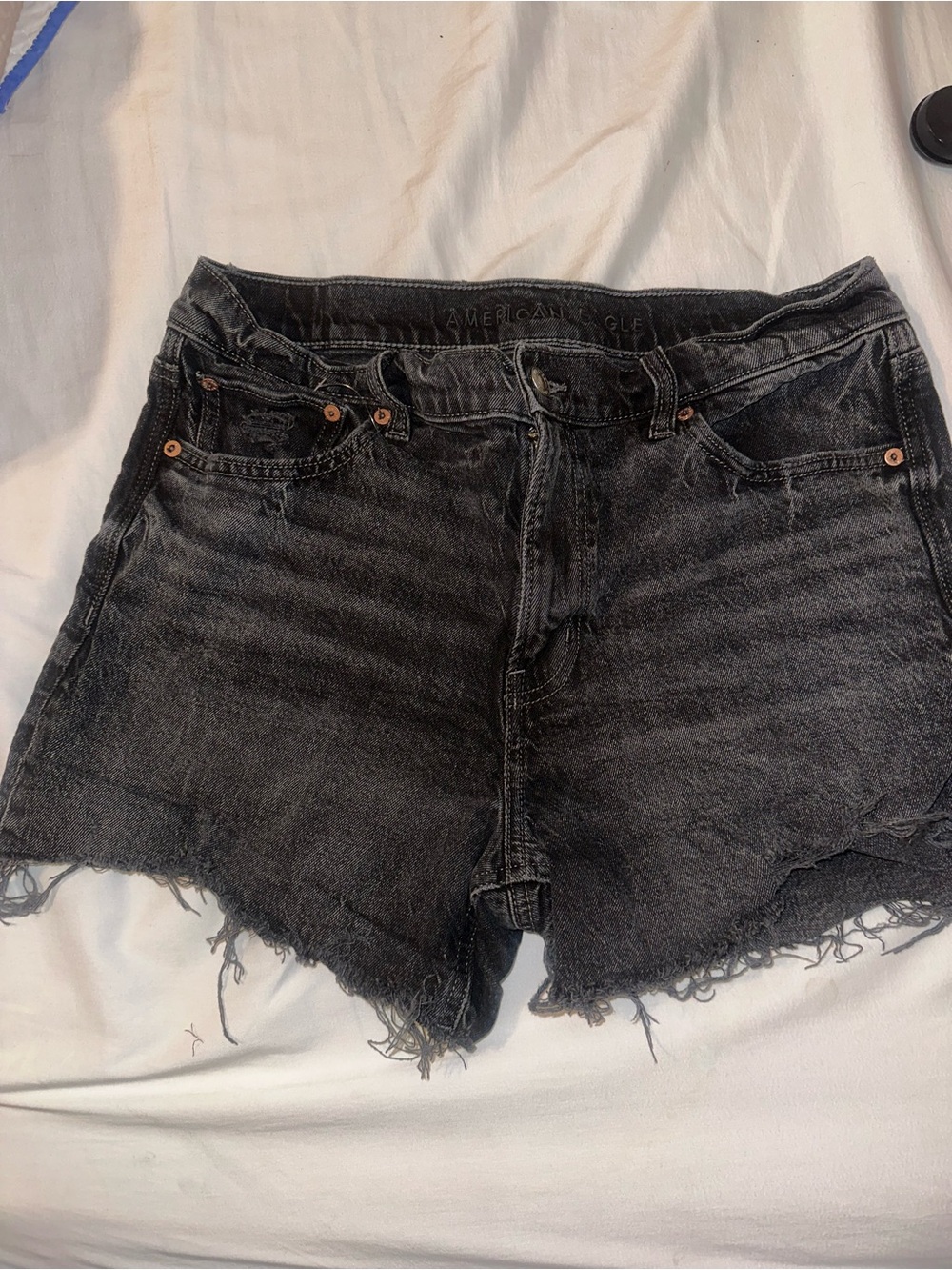 American Eagle Outfitters Black Washed Cutoff Denim Shorts